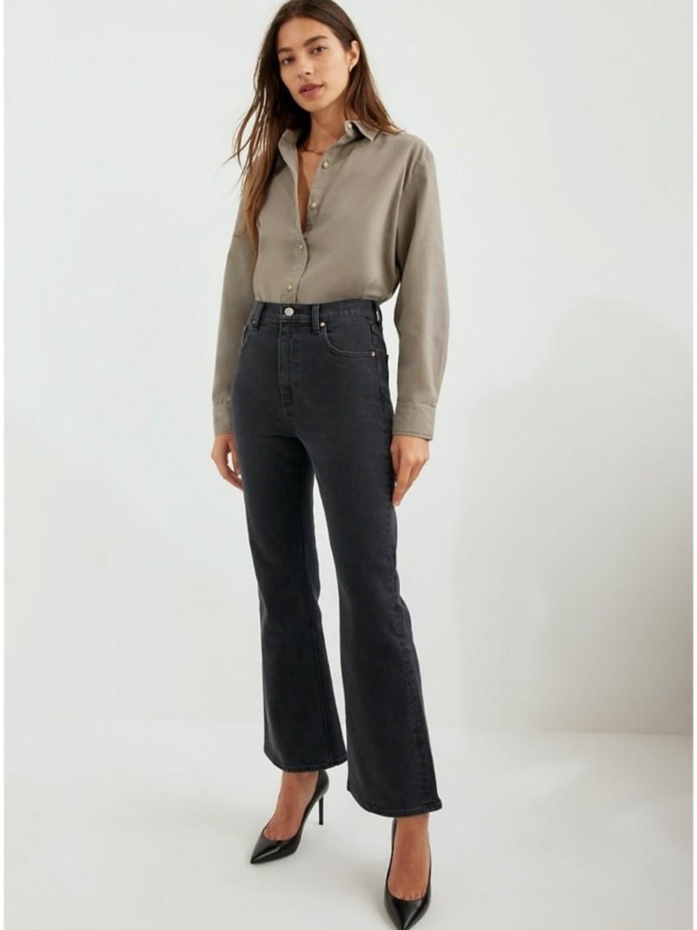 Denim Forum Aritzia Twiggy High Rise Flare Jeans Size 28 Dark Wash Denim Classic